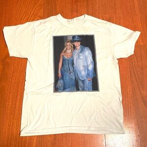 Britney Spears & Justin Timberlake 2001 denim dress photo tee
